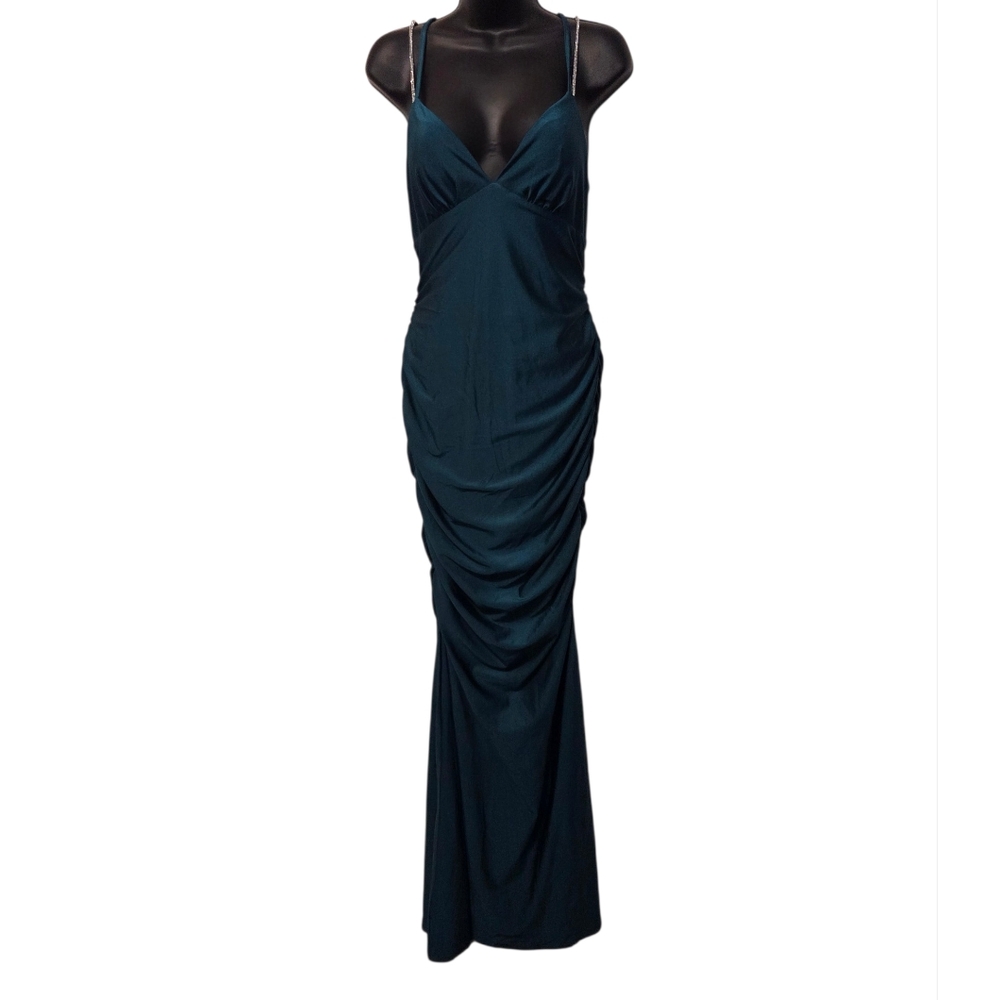 Crystal Doll Deep Teal Maxi Dress